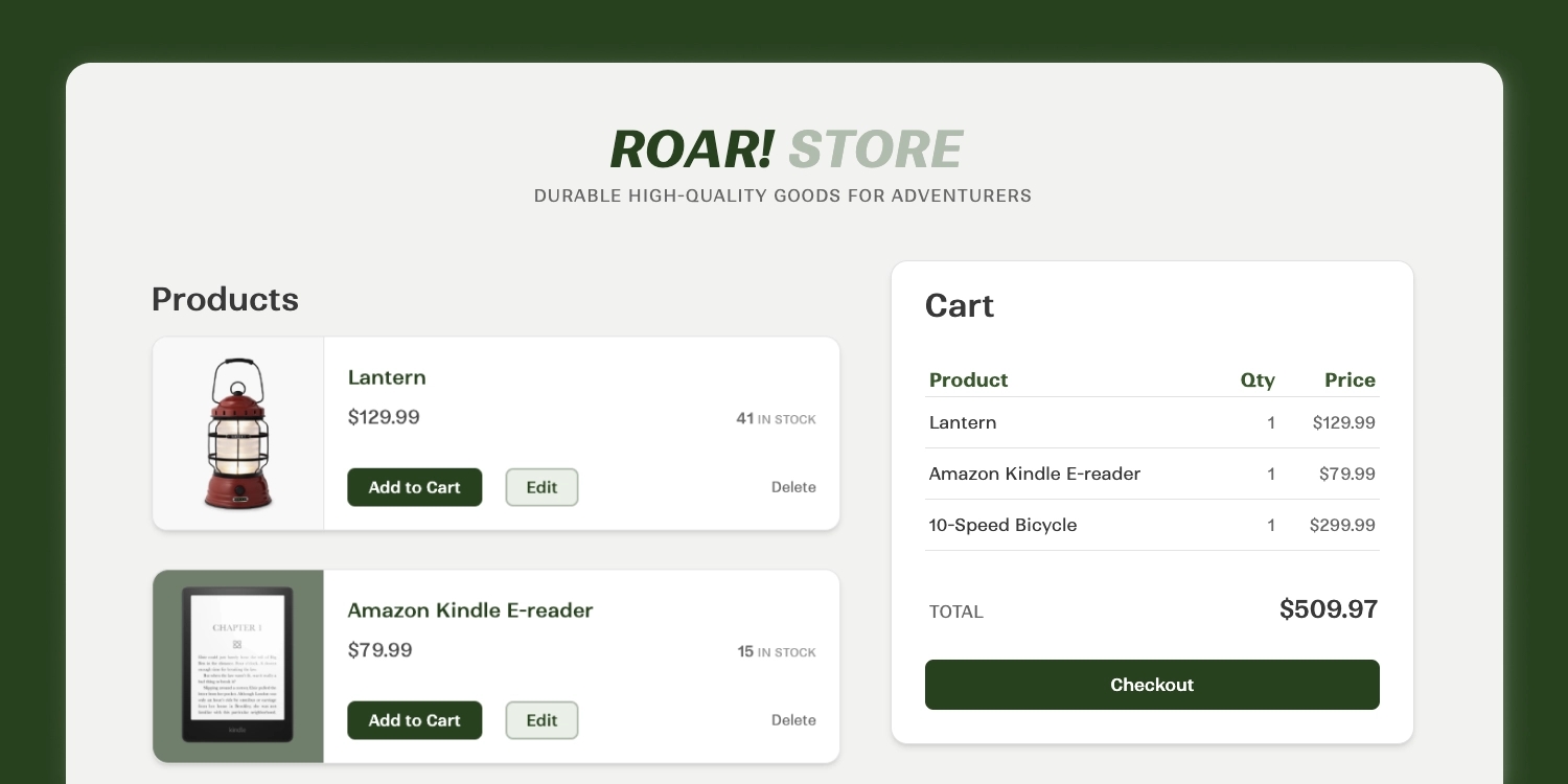 Screenshot of Roar! Store App